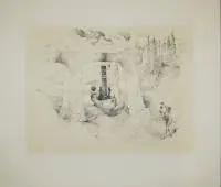 Roger Loewig, "Der Fluss liefs uns um sein leeres Bett zurück", 1965 tarihli kalem çizimi