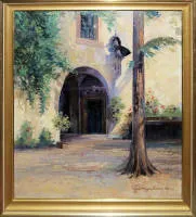 Wilhelm Mergenthaler,《正午阳光下》,1942年油画,带框