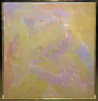 Hanspeter Münch, spazio cromatico, dipinto a olio del 1990, con cornice da galleria