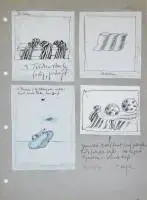 Peter Nagel, studi di disegno, 6 piccoli disegni a mano del 1968/69 e 1976