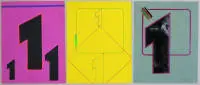 Egon Karl Nicolaus, "1" e composizioni astratte, 3 dipinti a olio e 4 disegni