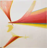 Udo Nöger, forme fluide, grande dipinto a olio della prima produzione