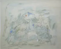 Heinz Nowag，《草原风中的草灵》，1970年大型综合媒材，配精美画廊画框