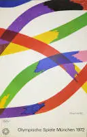 4 manifesti d'artista dei Giochi Olimpici Monaco 1972: Antes, Davie, Dorazio e Philipps, 4 litografie a colori