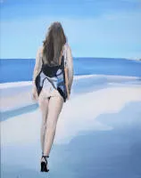 Izvor Pende,海边的女人,2002年油画