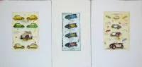 Dieter Portugall，《Käfer-Cabrio》与《Ente》，3幅签名彩色蚀刻版画