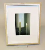 Gerhard Richter, "2 candele", cartolina d'artista firmata, incorniciata