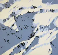 Gerhard Richter, "Alpi svizzere" (B2), serigrafia a colori firmata del 1969