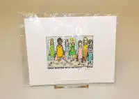 James Rizzi, "Going shopping with the Girls", firmata, litografia a colori 3-D del 2002, nella confezione originale, mai aperta