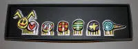 James Rizzi, "Happy together", 2003 की Rosenthal श्रृंखला "Collectible Creatures Creations" का 6-भागों वाला फूलदान सेट