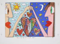 James Rizzi, "Love Is In The Air", serigrafia a colori firmata del 1989