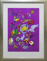 Niki de Saint-Phalle，《Cirque Knie》和Nana壁纸，2幅彩色丝网版画，其中一幅画廊装框