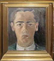 Wilhelm Sauter，1912 年早期自画像与 Kurt Bentz《梳头的少女》，2 幅带框油画