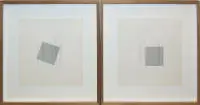 Diet Sayler, Schraffuren, 2 signerede litografier fra 1973, hver galleriindrammet