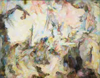 Bernard Schultze, "Circe", huile de 1980 au format muséal (195 x 250 cm)