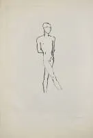 Renée Sintenis,《青年》,约1920年签名铜版画