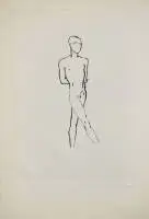 Renée Sintenis, Jüngling, signierte Kaltnadelradierung um 1920
