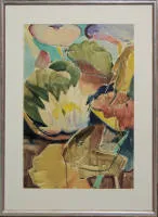 Will Sohl，睡莲，1956年大幅水彩，带框
