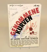 "Genommene Kurven, 20 Jahre Edition Staeck", med autograf av bl.a. Joseph Beuys, Nam June Paik og Günter Uecker, 1985