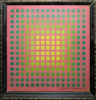 Julian Stanczak，《Melting in Late Color》，1968年油画