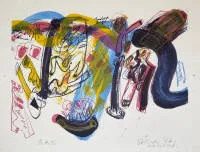 Walter Stöhrer,无题,1972年签名彩色石版画及带小素描的《词语的运动》,1977年
