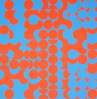 Zdeněk Sýkora，《Red-blue structure》，1967年彩色丝网版画
