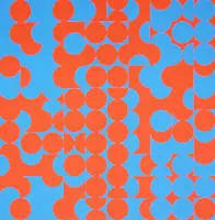 زدينيك سيكورا، «Red-blue structure»، سيريغرافيا ملونة من 1967