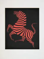 Victor Vasarely，斑马，签名彩色丝网版画