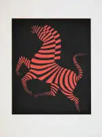 Victor Vasarely, Zebra, serigrafia a colori firmata