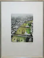 Wolf Vostell, "Rheingold", fotolitografia firmata del 1992, incorniciata & "Cadillac Brunnen", offset a colori firmato del 1987, 9 parti, nella confezione originale