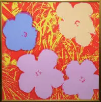 Andy Warhol, 5 x "Flowers" (5 variantes de couleur), grandes sérigraphies couleur, Sunday B. Morning, toutes encadrées