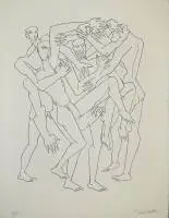Ossip Zadkine, Kampen, signeret litografi