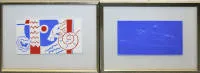 17件不同艺术家的小型艺术品，包括Marina Hermann、Hertha Miessner、Paul Suter，均带框