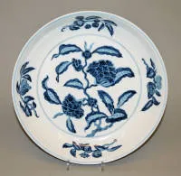 大型中国青花牡丹纹碗，仿古样式