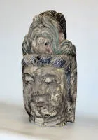 明代风格真人大小观音头像，中国，可能为19世纪