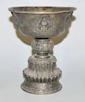 西藏银质酥油灯，19世纪