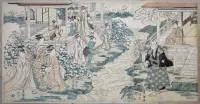 丰国一世两件三联画，江户时代彩色木版画，日本19世纪