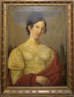 Ritrattisti del XIX sec., ritratti di due giovani donne, uno in stile classico Biedermeier e uno come studio, 2 dipinti a olio, incorniciati