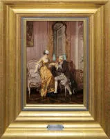 Otto Wilhelm Eduard Erdmann，求婚与新郎介绍，两幅油画，均同款画框