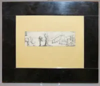 Augustin Hirschvogel，带湖的风景，1549年蚀刻版画，旧框
