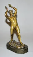 Gotthilf Jäger, Athlet, Bronzeplastik um 1900