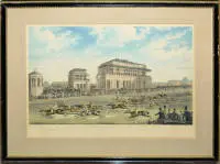جيمس بولارد، "Doncaster Races" من 1832 و1833 وفرانسيس كالكرافت تيرنر، "Conolly on Coronation"، 3 نقوش ملونة، بإطار