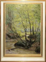 Victor Puhonny《Waldbach》，油画，带框（作品目录编号094）
