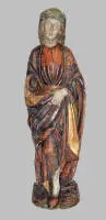 Større mandlig helgenfigur omkring 1500 / tidligt 16. årh.