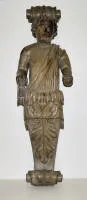 巴洛克式全身雕像斟酒者/男孩作为仆人,控制台装饰约1700年,橡木,高97厘米