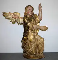 Stor barok engel, træskulptur Sydtyskland/alpeområdet omkring 1700