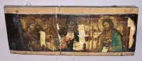 Ikonfragment med Deesis, Balkan eller Rusland, 16./1700-tallet