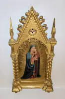 Fra Angelico, efter, "Madonna della Stella", i nygotisk, plastisk arkitekturramme, 19. årh.