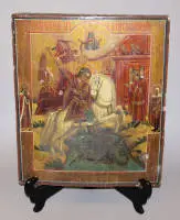 Ikon med Sankt Georg dragedræberen, Rusland, 1800-tallet