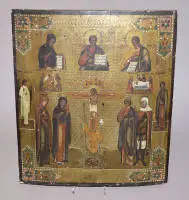 Ikon med Kristi korsfæstelse, Rusland, 1800-tallet